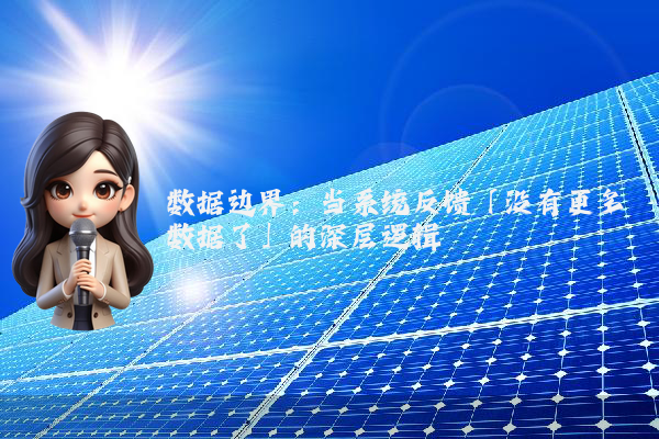 数据边界：当系统反馈「没有更多数据了」的深层逻辑