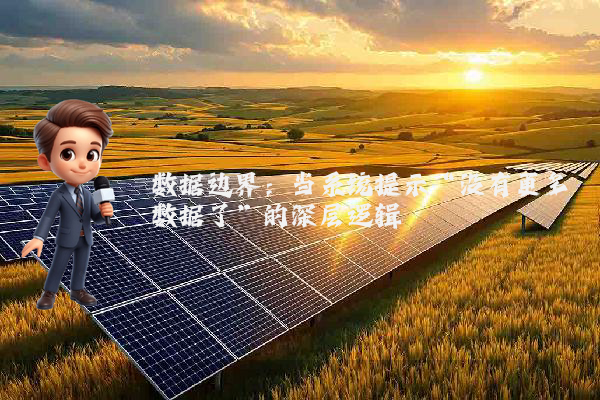 数据边界：当系统提示“没有更多数据了”的深层逻辑