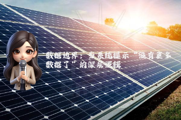 数据边界：当系统提示“没有更多数据了”的深层逻辑